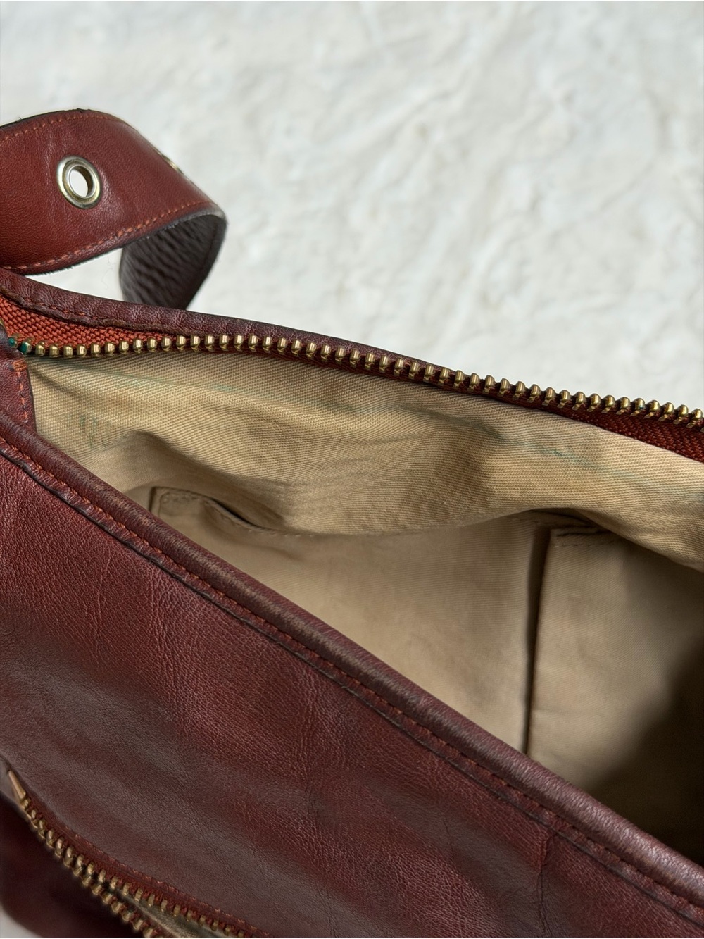 COACH Burgundy Leather Vintage Bag with Gold-Tone Accents Boho - Picture 10 of 12